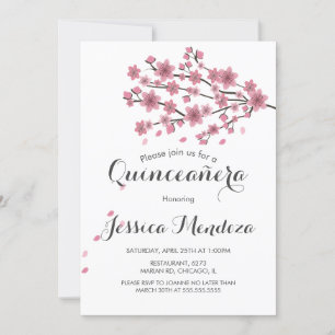 Cherry Blossom Tree Quinceañera Sweet 16 Invitation