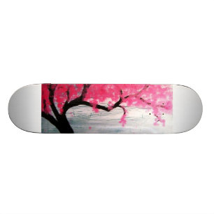 Cherry blossom tree skateboard