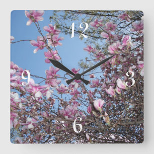 Cherry Blossom Tree Square Wall Clock