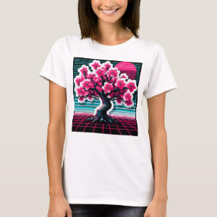 Cherry Blossom Tree Synthwave 803 T-Shirt