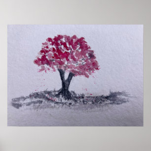 Cherry Blossom Tree Watercolour original artwork Poster