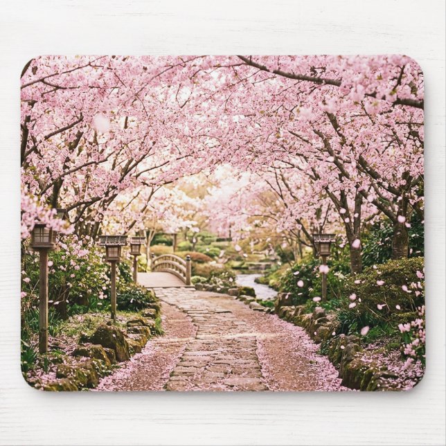 Cherry Blossom Trees Mouse Mat (Front)