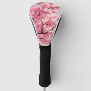 Cherry Blossom Trees Pink Floral Painting Golf Head Cover