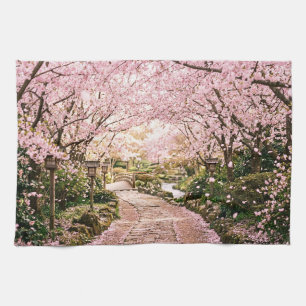 Cherry Blossom Trees Tea Towel