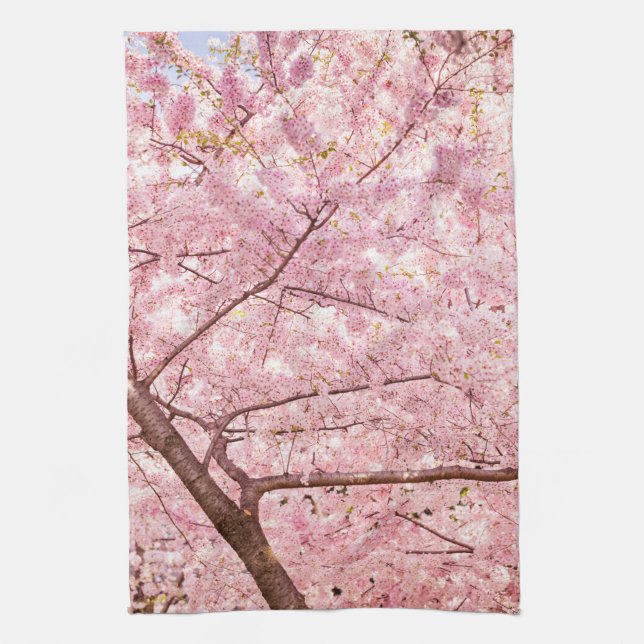 Cherry Blossom Trees Tea Towel (Vertical)