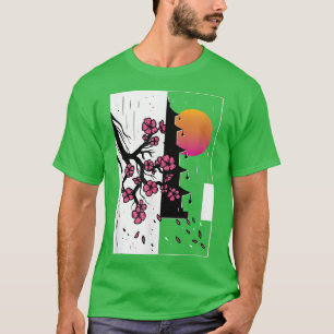 Cherry Blossom Vaporwave Sakura Japanese Aesthetic T-Shirt