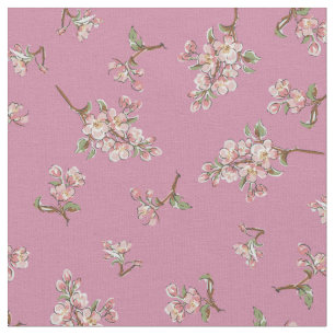 Cherry Blossom Vintage Retro Floral Pink Fabric