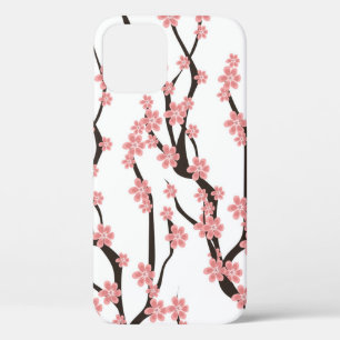 Cherry Blossom: Vintage White Seamless. iPhone 12 Case