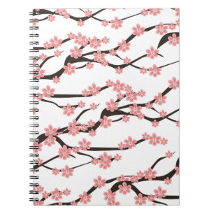 Cherry Blossom: Vintage White Seamless. Notebook