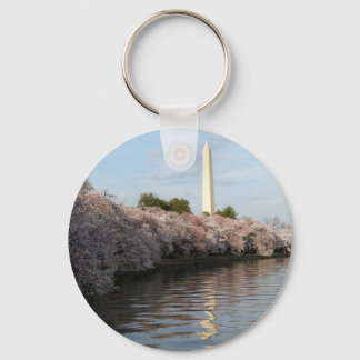 Cherry Blossom Washington monument Key Ring