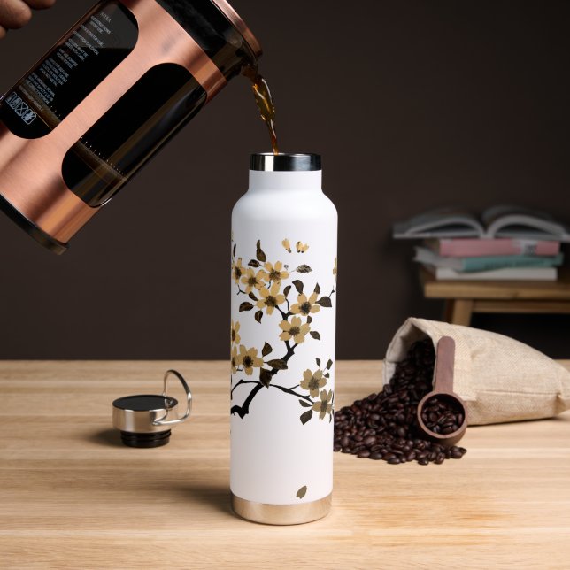 Cherry Blossom Water Bottle (Coffee)
