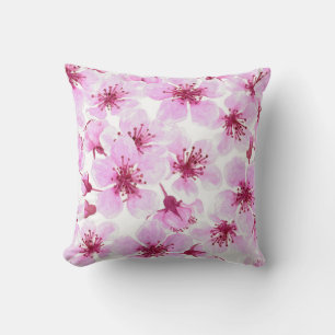 Cherry blossom watercolor cushion