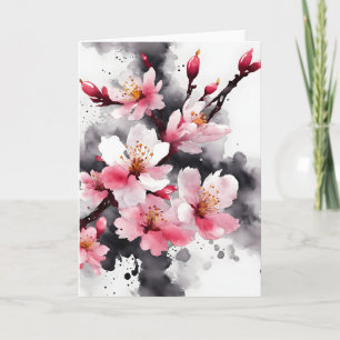 Cherry Blossom - Watercolor flowers Card