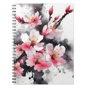 Cherry Blossom - Watercolor flowers Notebook