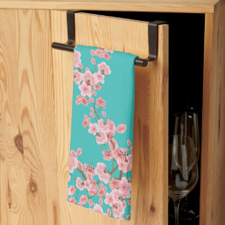 Cherry Blossom Watercolor Kitchen Towels