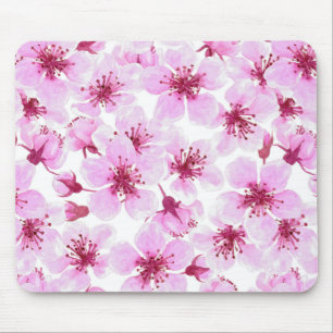 Cherry blossom watercolor mouse mat