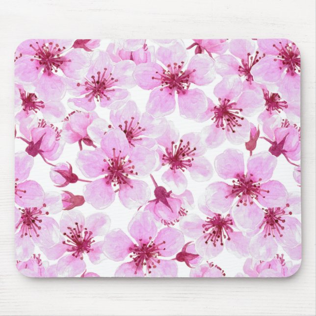 Cherry blossom watercolor mouse mat (Front)