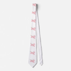cherry blossom watercolor pink flowers japanese tie