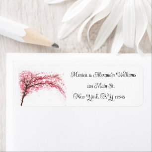 Cherry blossom Watercolor Pink Return Address