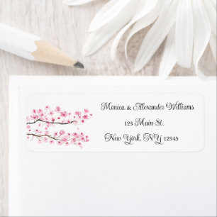 Cherry blossom Watercolor Pink Return Address