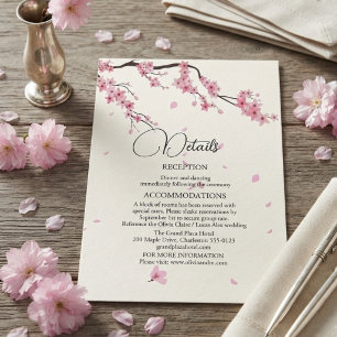 Cherry Blossom Watercolor Pink Sakura  Enclosure Card