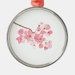 Cherry blossom watercolor sakura Japanese japan Metal Tree Decoration