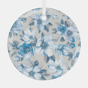 Cherry Blossom Watercolor: Seamless Apple Tree Pat Glass Tree Decoration