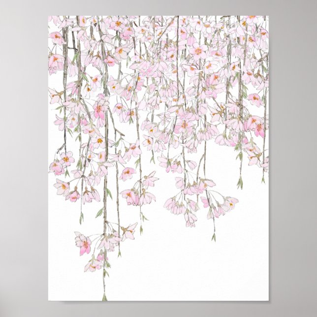 Cherry blossom watercolor spring 2018  poster (Front)
