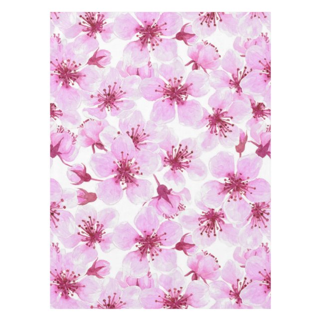 Cherry blossom watercolor tablecloth (Front)