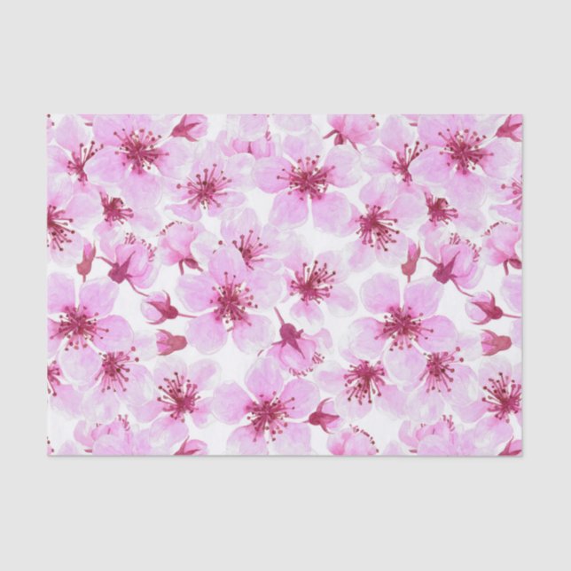 Cherry blossom watercolor tissue paper (Front)