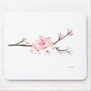 Cherry blossom watercolour mouse mat