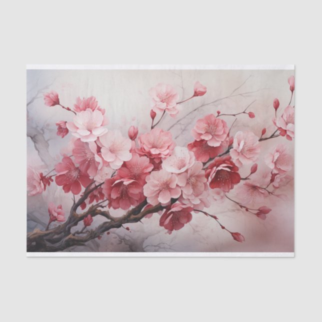 Cherry Blossom Watercolour Tissue Paper (Front)