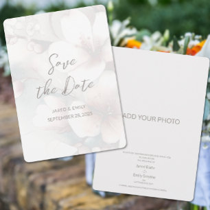 Cherry Blossom Wedding Add Photo Save the Date