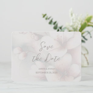 Cherry Blossom Wedding Add Photo Save the Date