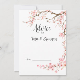 Cherry Blossom Wedding Advice Card