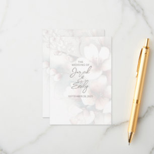 Cherry Blossom Wedding Enclosure Card with QR Code