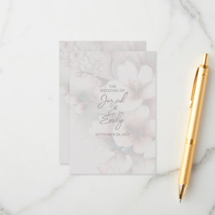 Cherry Blossom Wedding Enclosure Card with QR Code