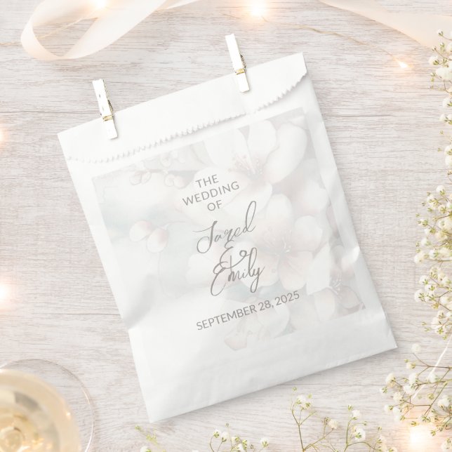 Cherry Blossom Wedding Favour Bags (Clipped)