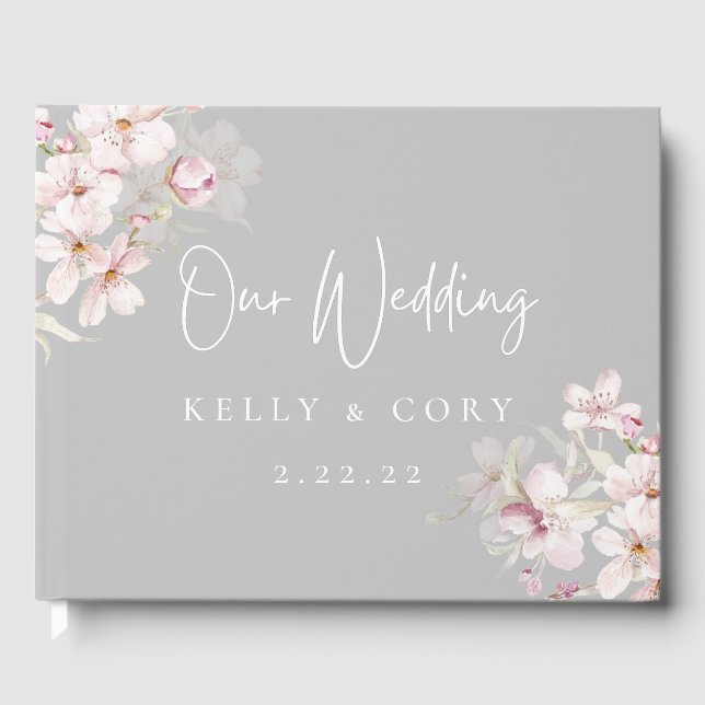 Cherry Blossom Wedding Guest Book (Front)
