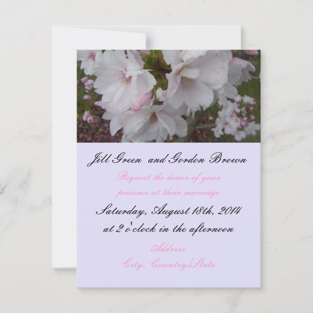 Cherry Blossom Wedding Invitation (Front)