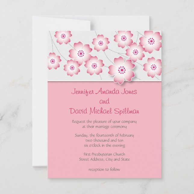 Cherry Blossom Wedding Invitation (Front)