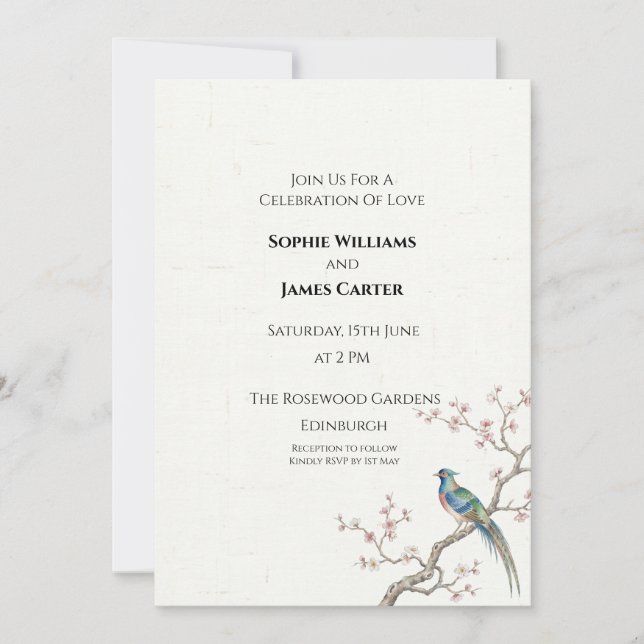 Cherry Blossom Wedding Invitation (Front)