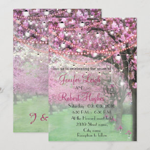 Cherry blossom  wedding invitation