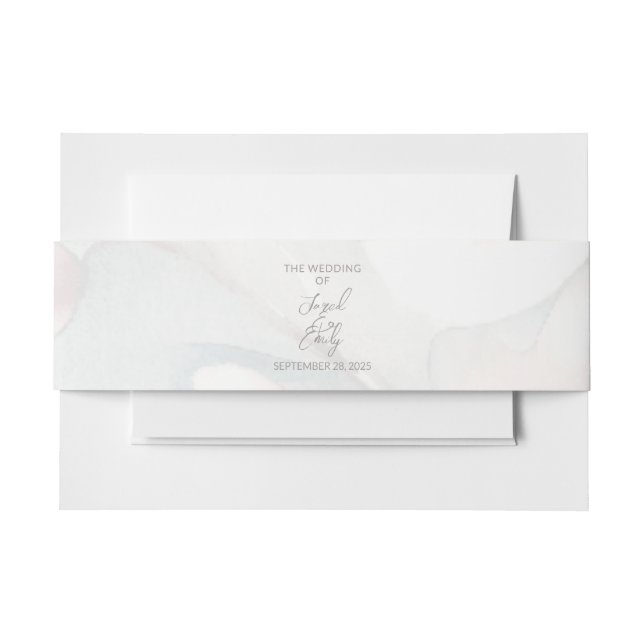 Cherry Blossom Wedding Invitation Belly Band (Front Example)