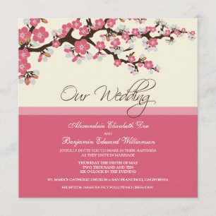 Cherry Blossom Wedding Invitation (pink)