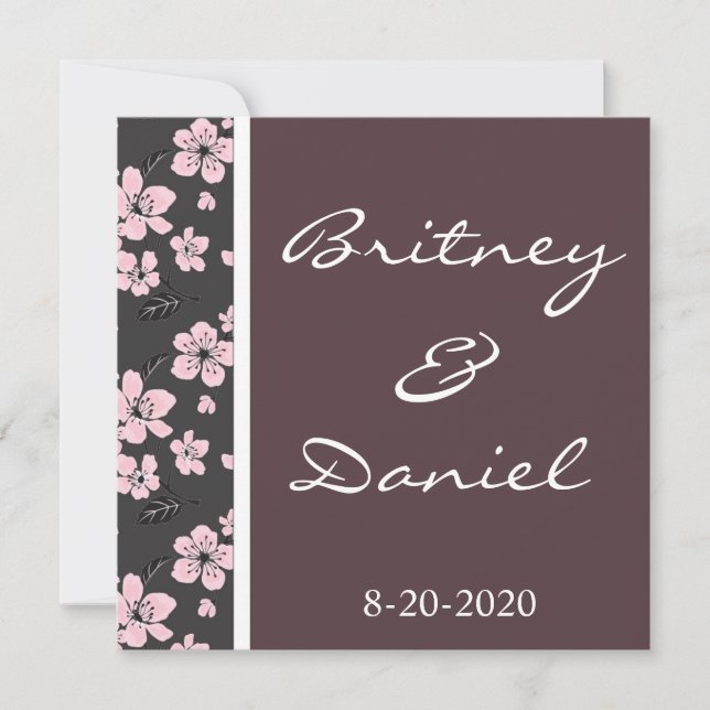 Cherry Blossom Wedding Invitations (Front)