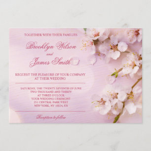 Cherry Blossom Wedding Invitations Pink Floral