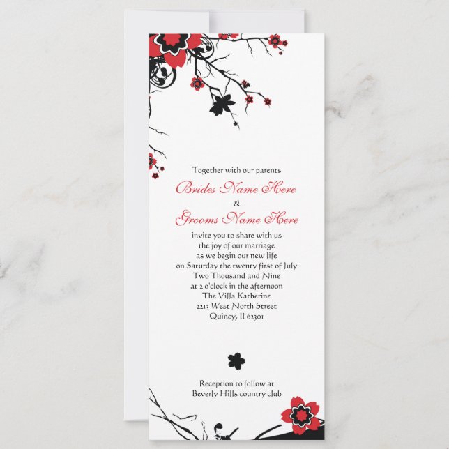 Cherry Blossom Wedding Invite (Front)