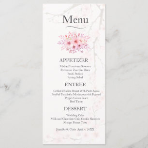 Cherry Blossom Wedding Menu