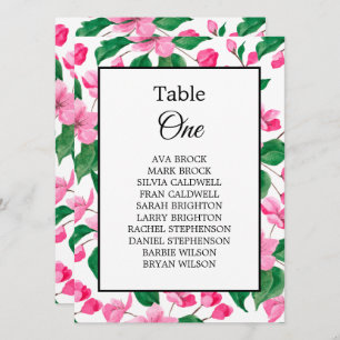 Cherry Blossom Wedding Names Table Seating Chart